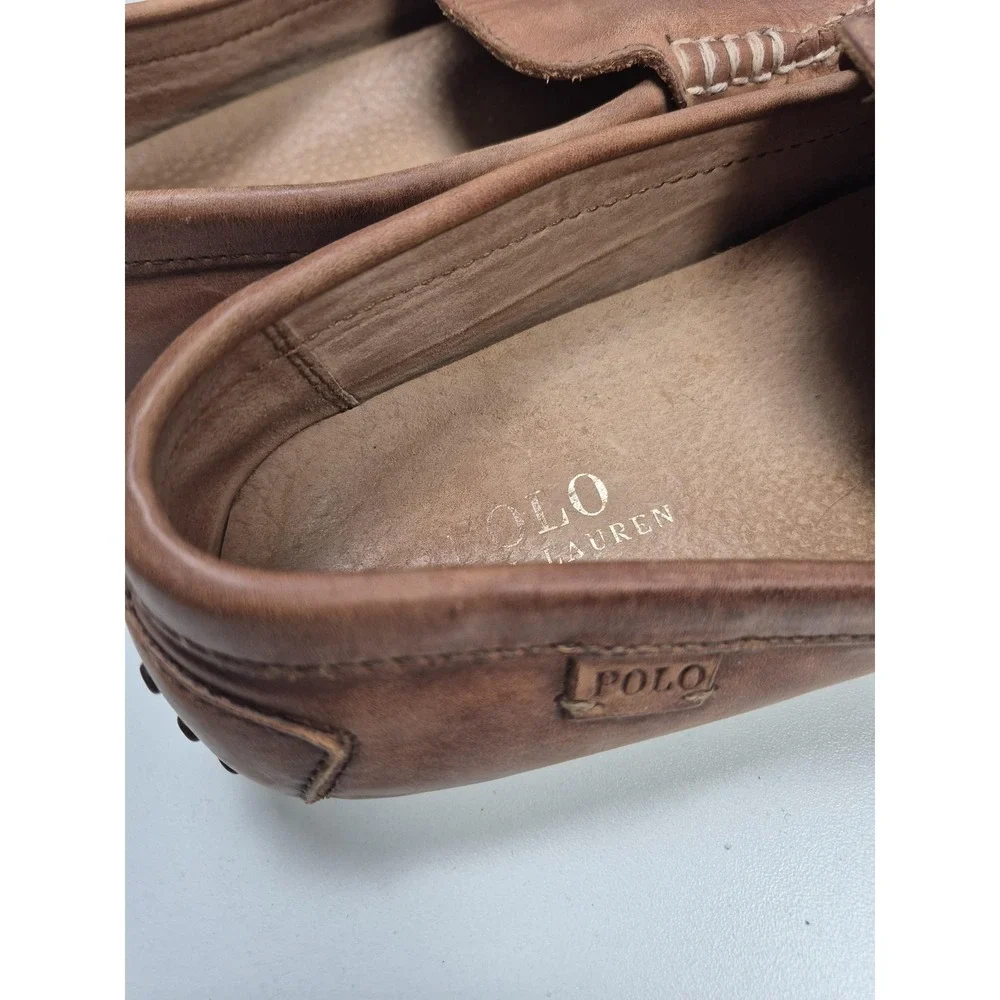 Polo Ralph Lauren Woodley Shoes Mens Size 8.5 D Brown Leather Loafers Driving